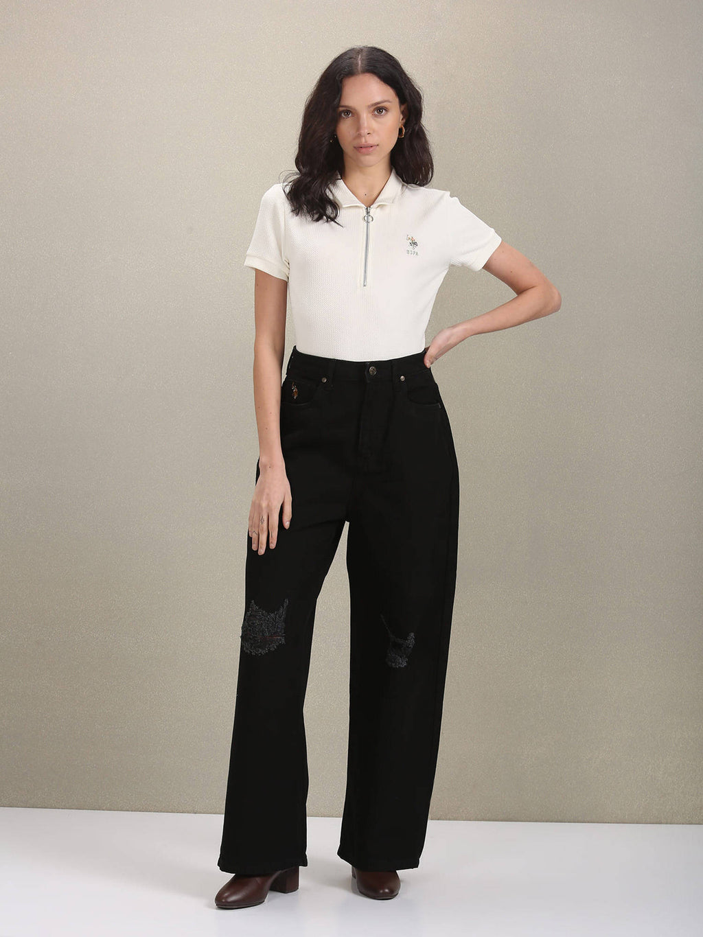 Wide Leg High Rise Jeans | WL90 - view 3