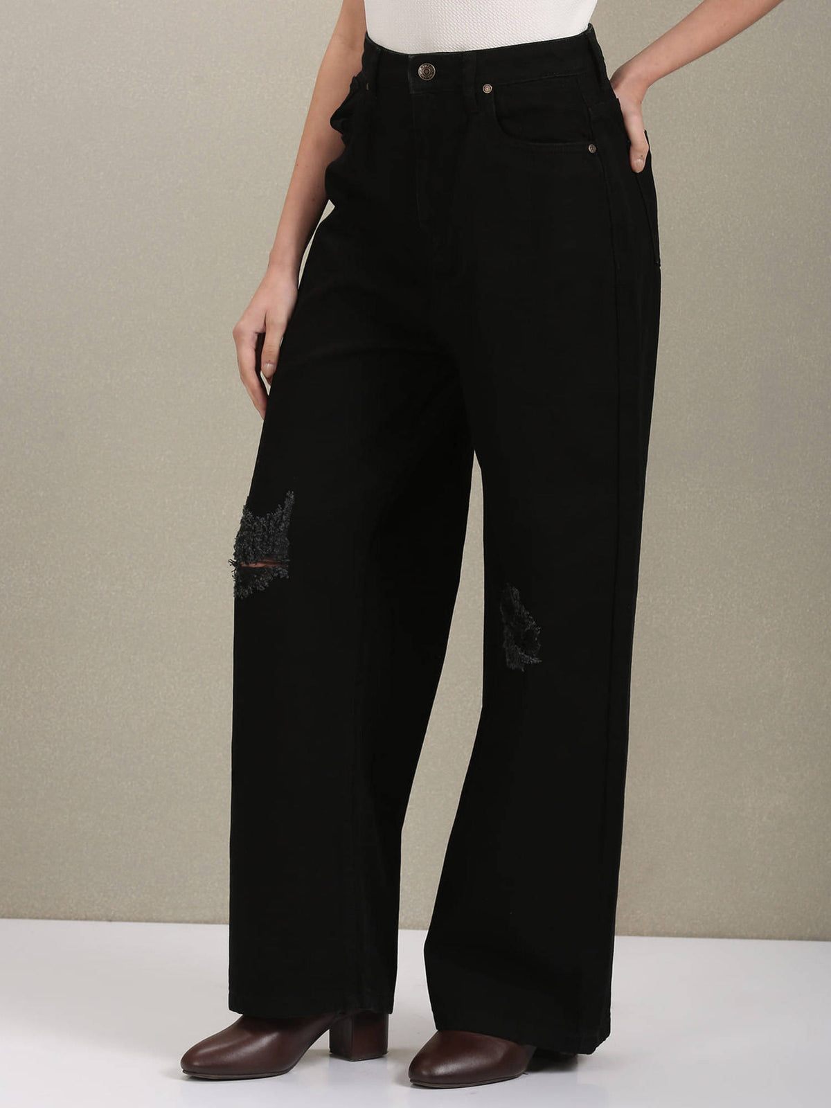 Wide Leg High Rise Jeans | WL90 - view 4