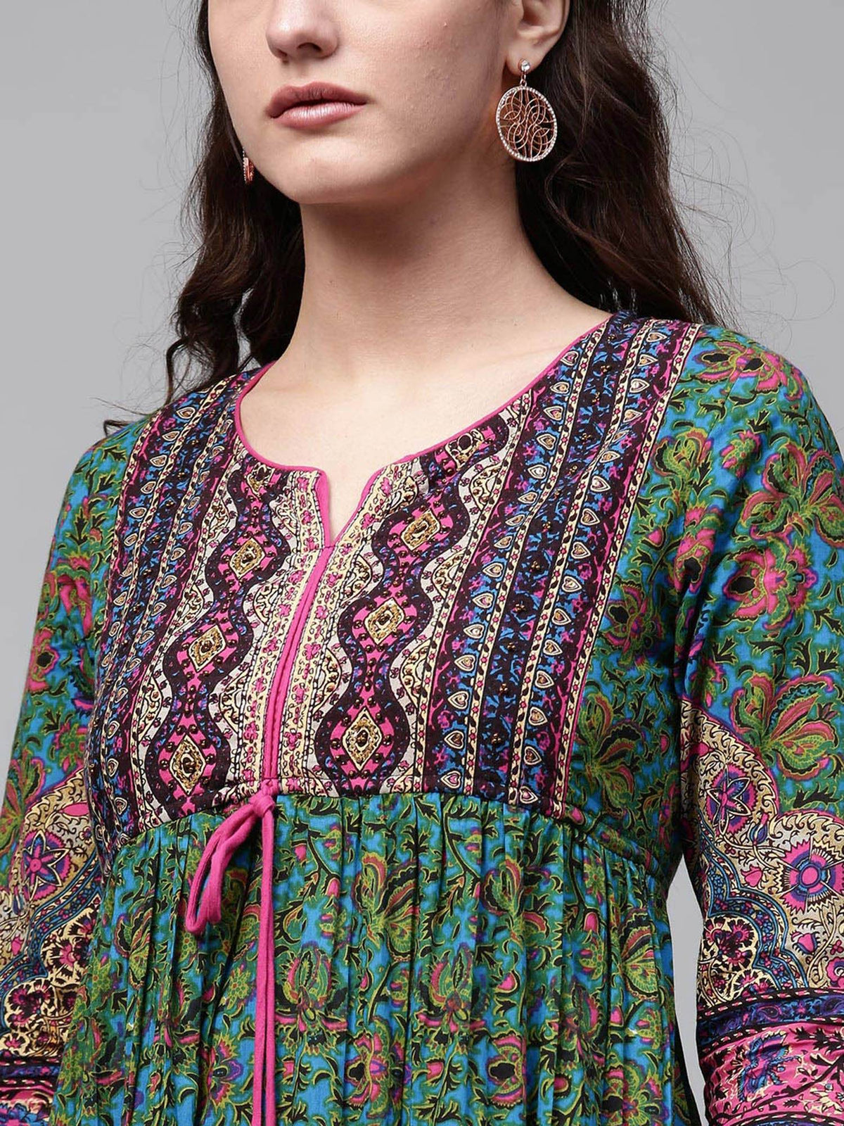 Green Solid Anarkali Kurta | U3S - view 5