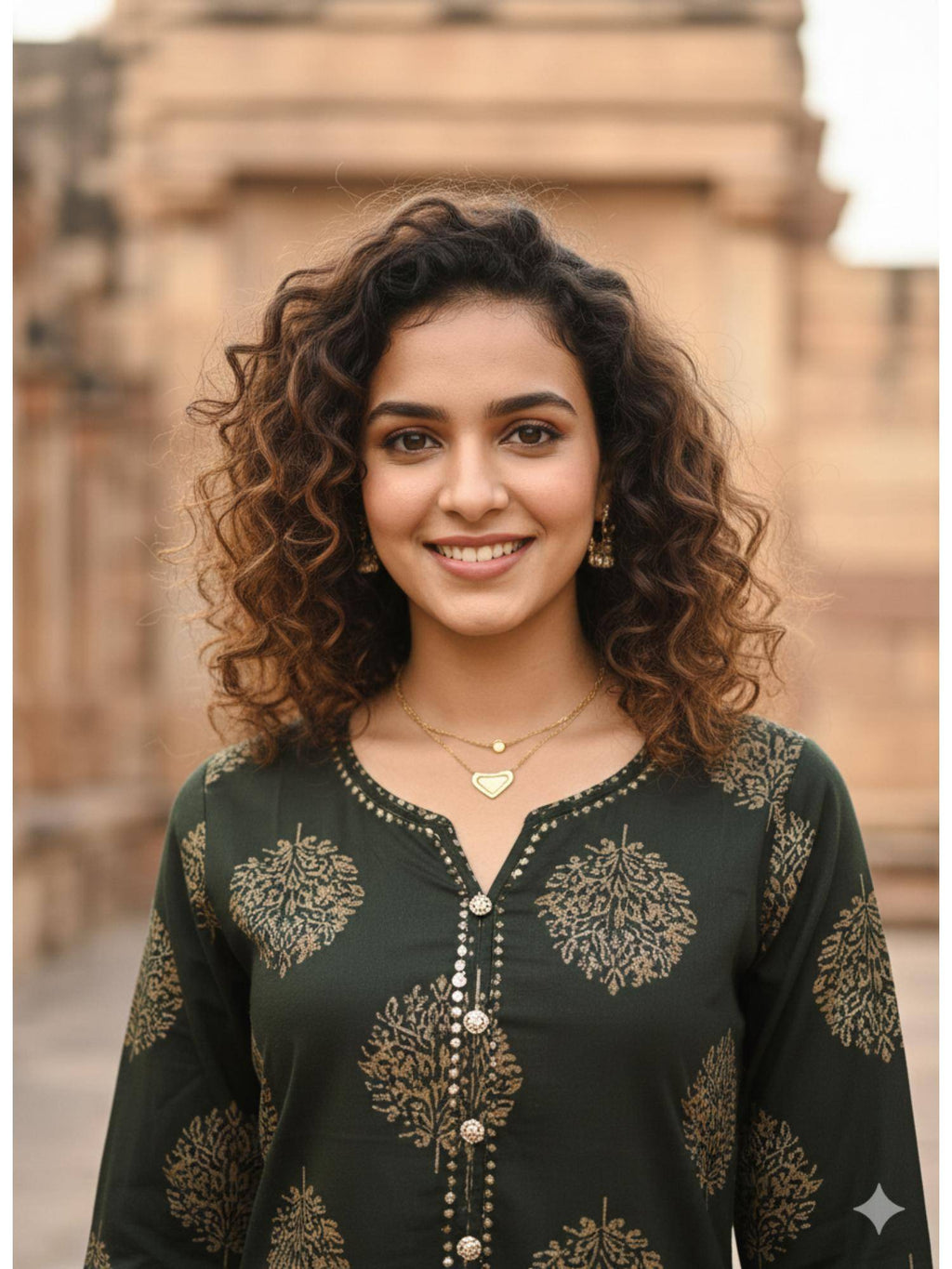 Green Embellished/Sequined Three Fourth Sleeves Kurta | FY93 - view 4