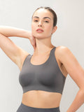 Women Black Round Neck High Impact Bonded Sports Bra with Criss Cross Back | sb09 - view 7