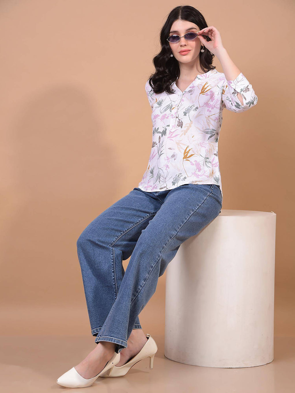 Womens Blue Wide-Leg Jeans | BG78 - view 2