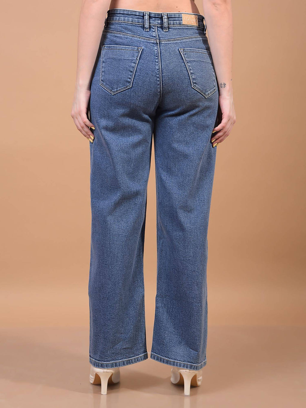 Womens Blue Wide-Leg Jeans | BG78 - view 3