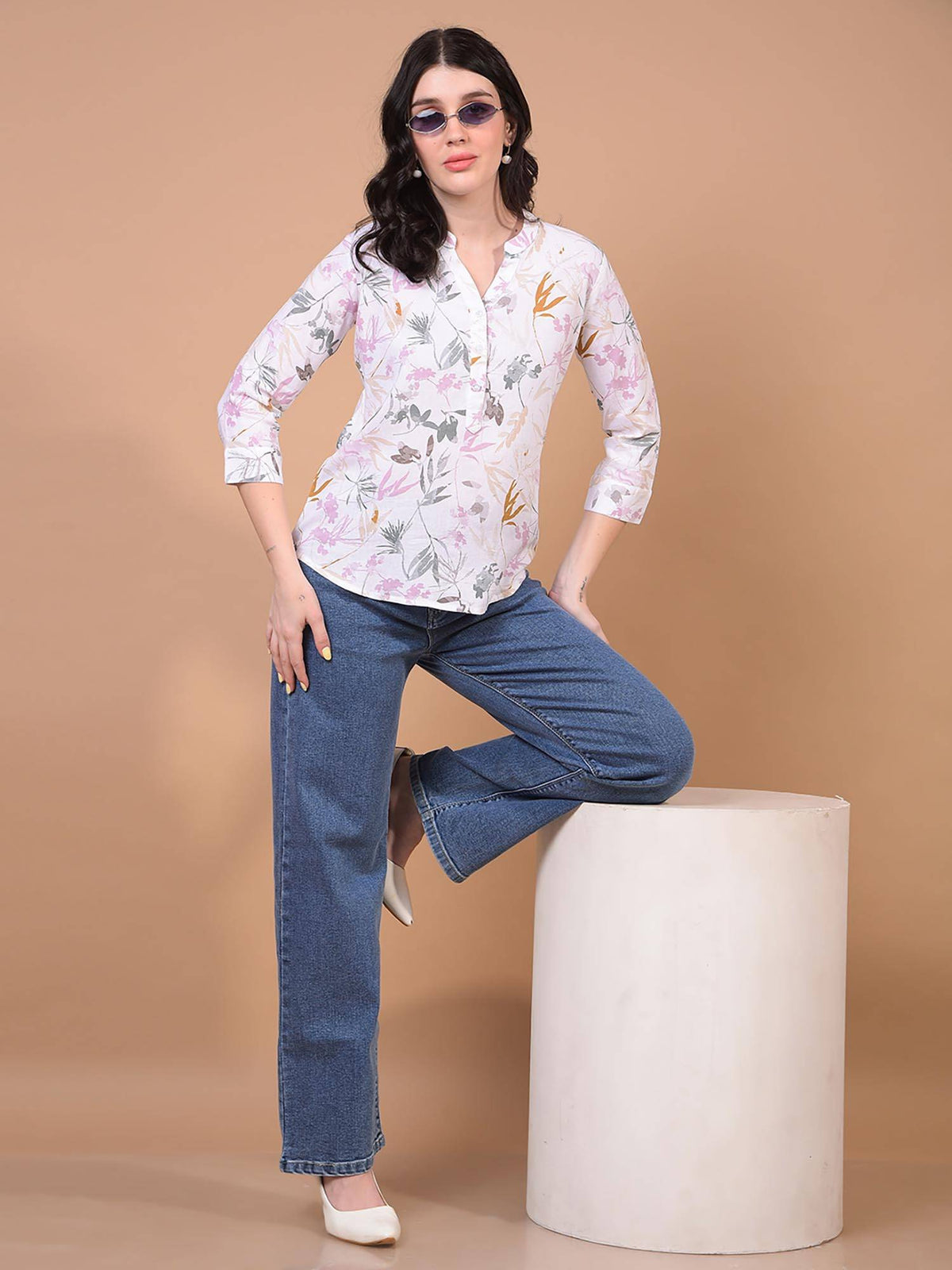 Womens Blue Wide-Leg Jeans | BG78 - view 7