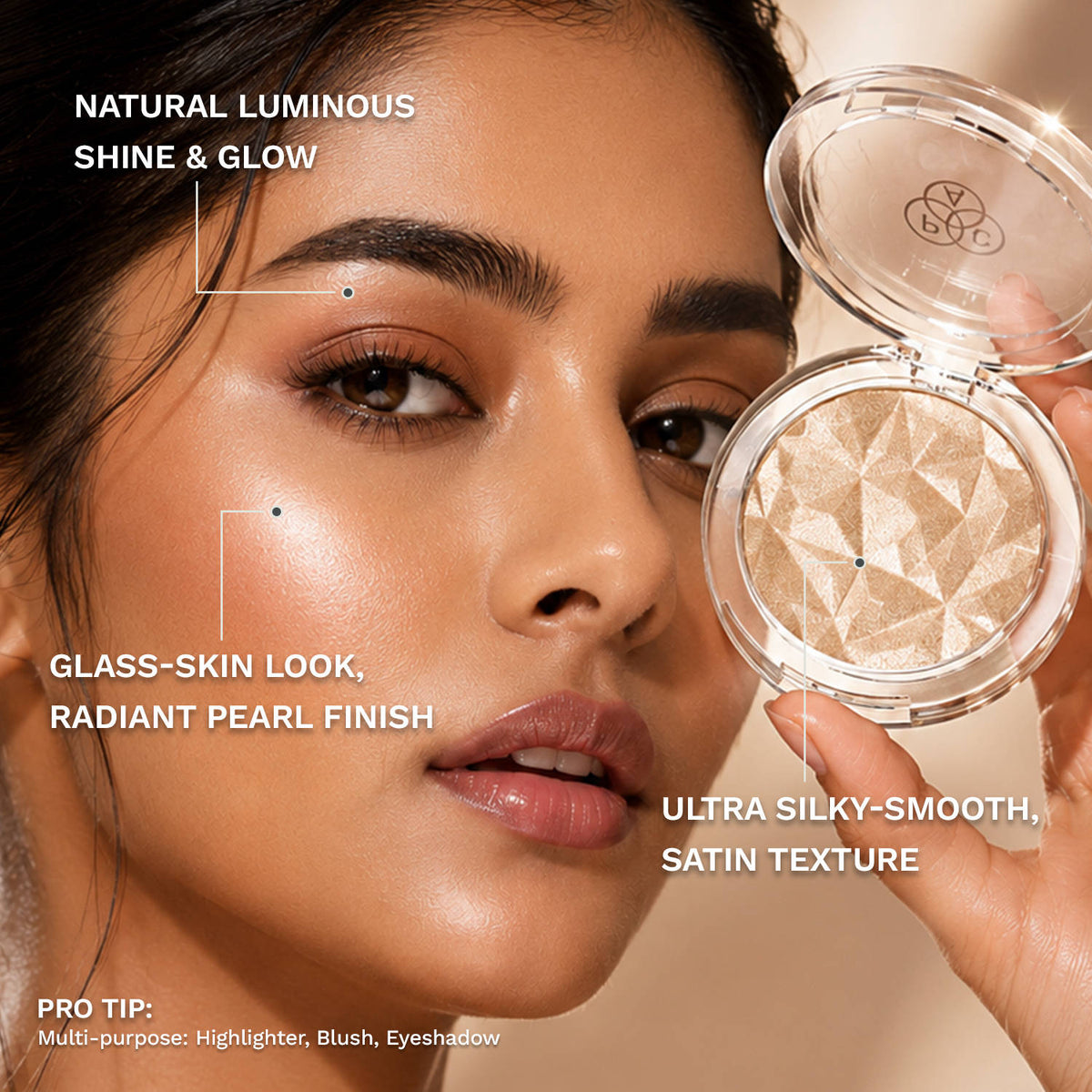 Killer Glow Powder Highlighter - Micro Pearls, Pink Luminous HD Shine | F14 - view 2