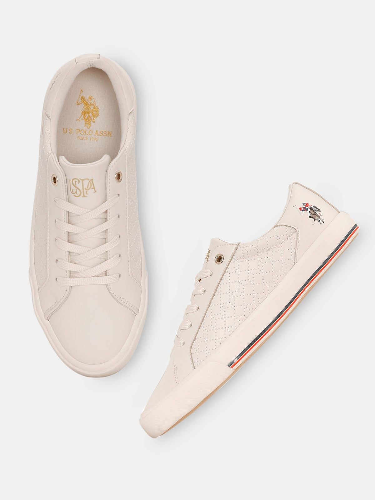 Heidi 2.0 Nude Sneakers Shoes With Quilting Detail | SN09 - view 3