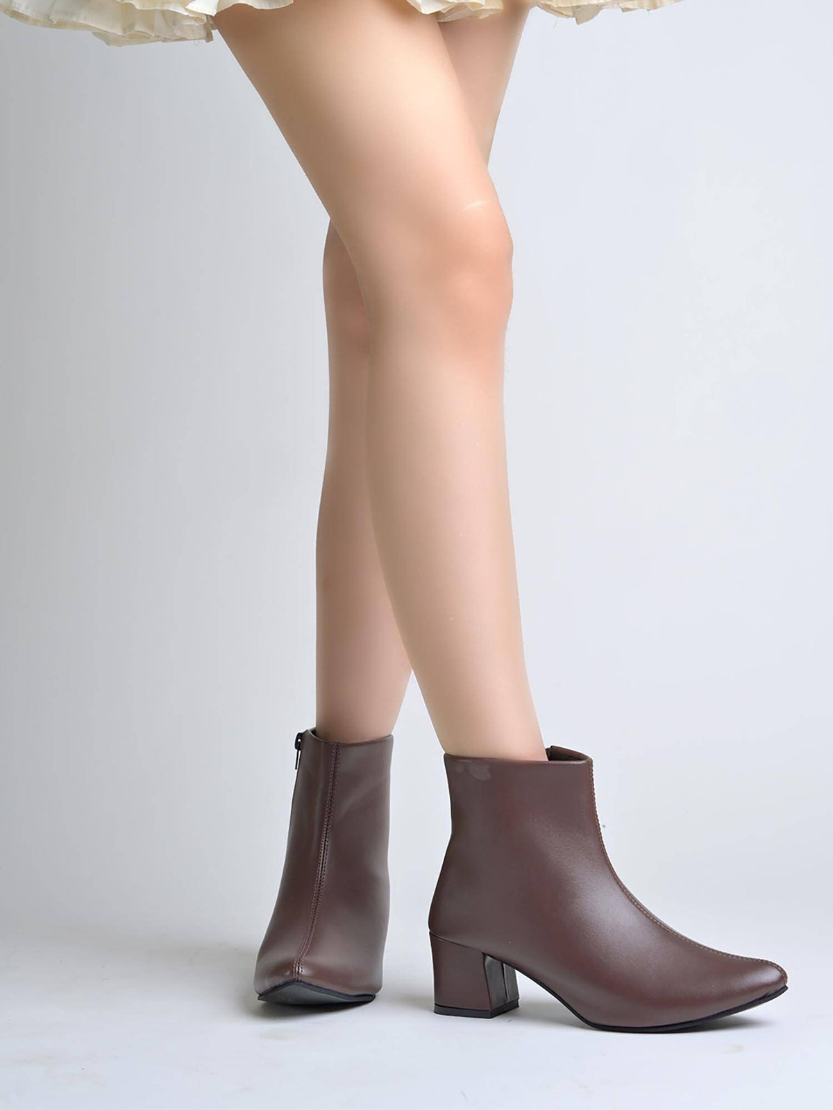 Women Brown Leather Casual Boots | BT61 - view 2