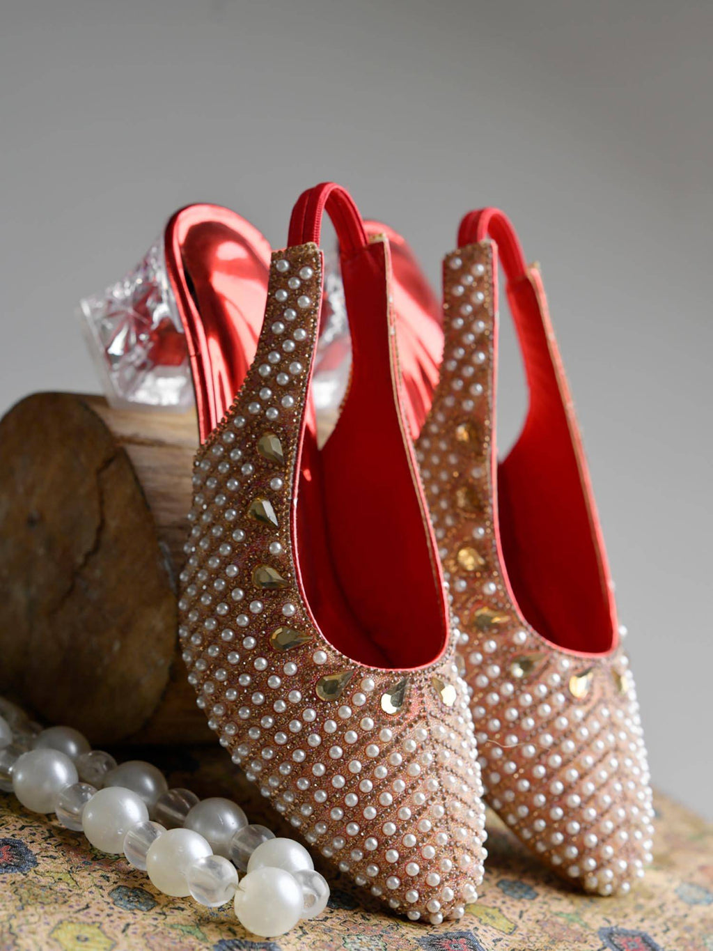 Women Red Block Heels | H78 - view 4