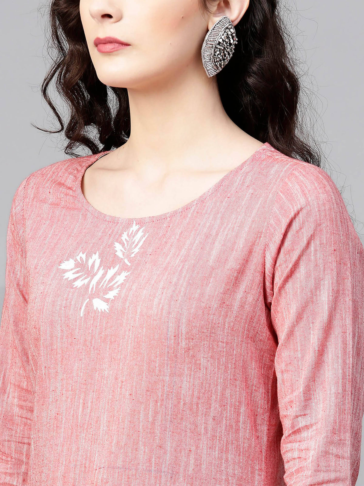 Women Madhubani Block Printed Chambray Kurta | KDG - view 5