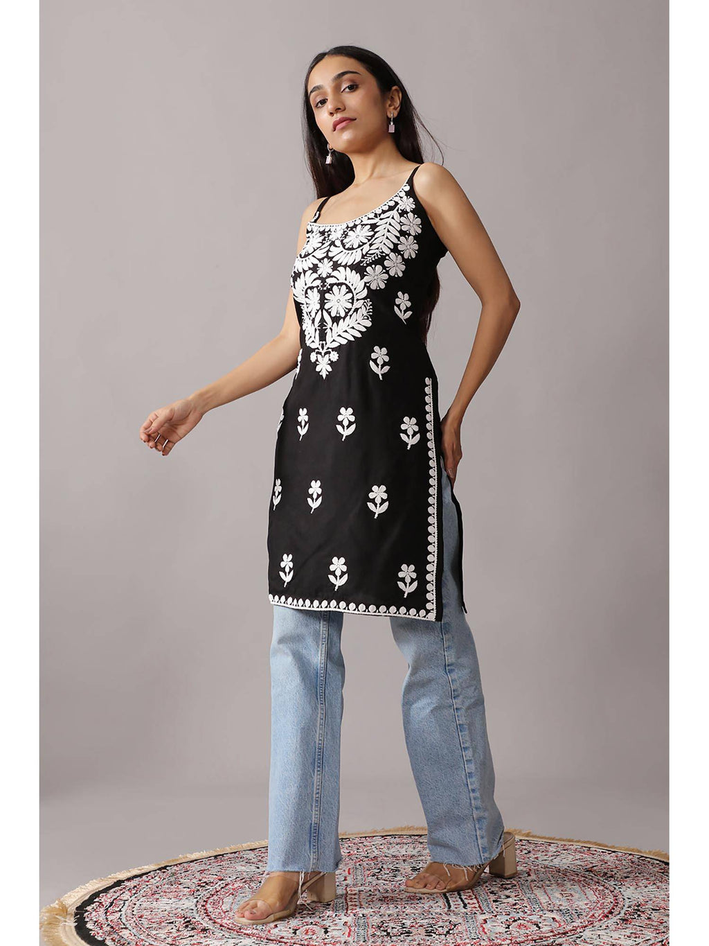 Baby Pink Rayon Chikankari Embroidered Stylish Kurta | FY93 - view 9