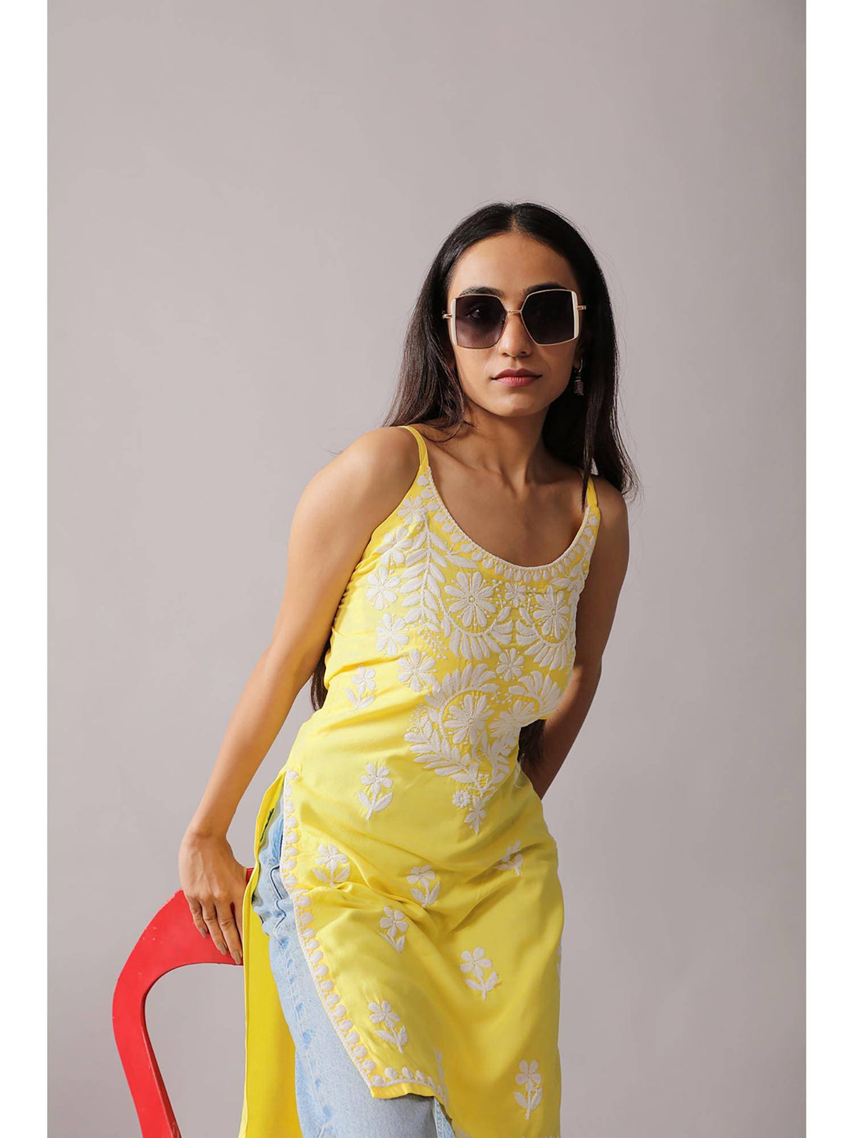 Baby Pink Rayon Chikankari Embroidered Stylish Kurta | FY93 - view 22