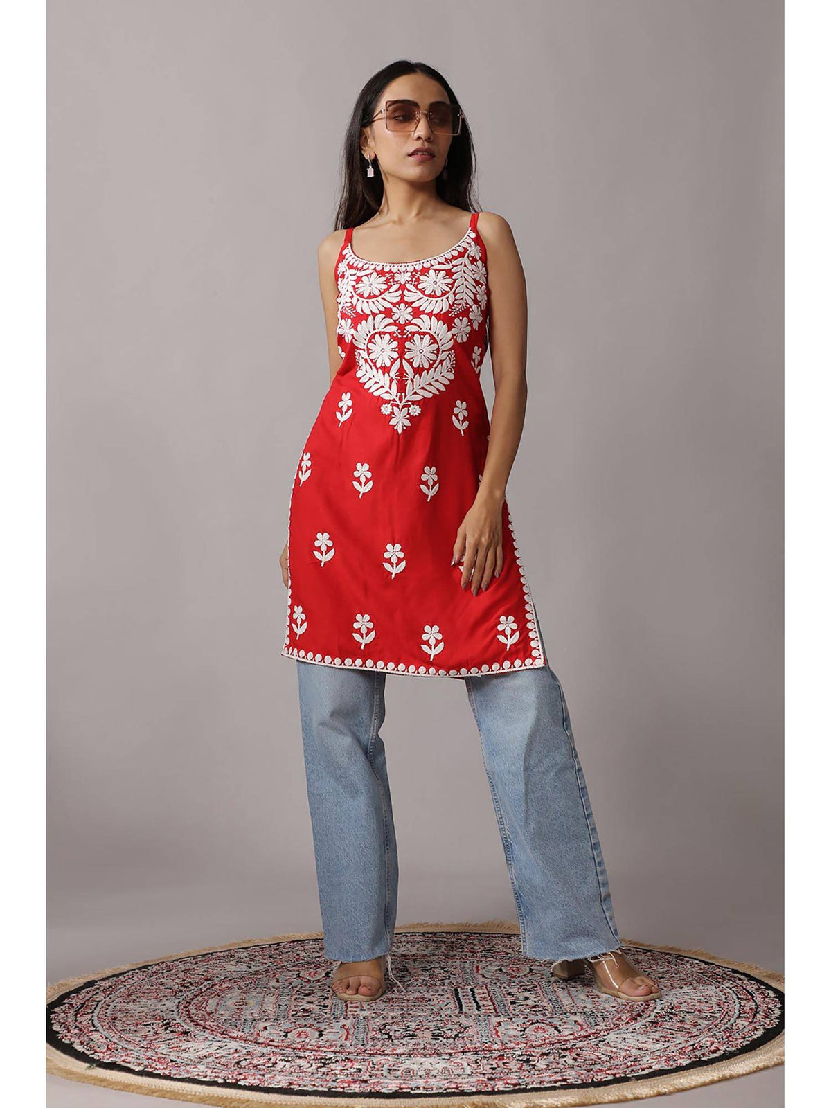 Baby Pink Rayon Chikankari Embroidered Stylish Kurta | U3S - view 16
