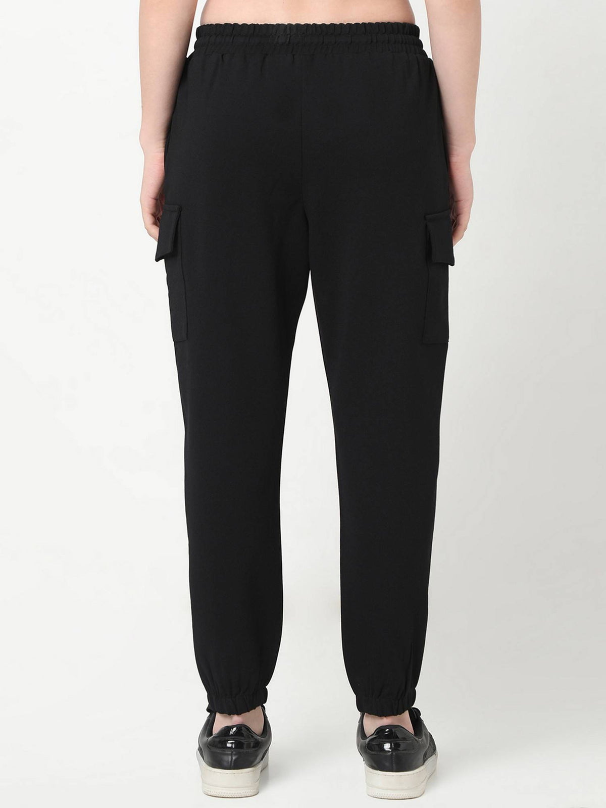 Women Black Tapered Solid Joggers | WJ89 - view 5