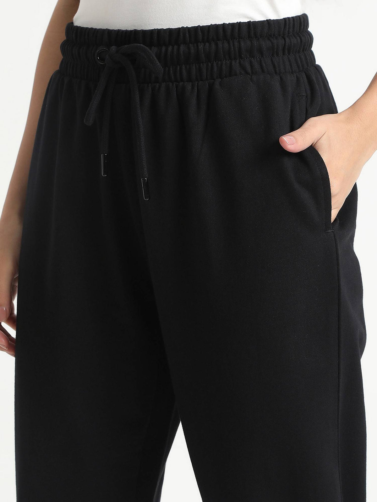 Women Black Tapered Solid Joggers | WJ89 - view 6