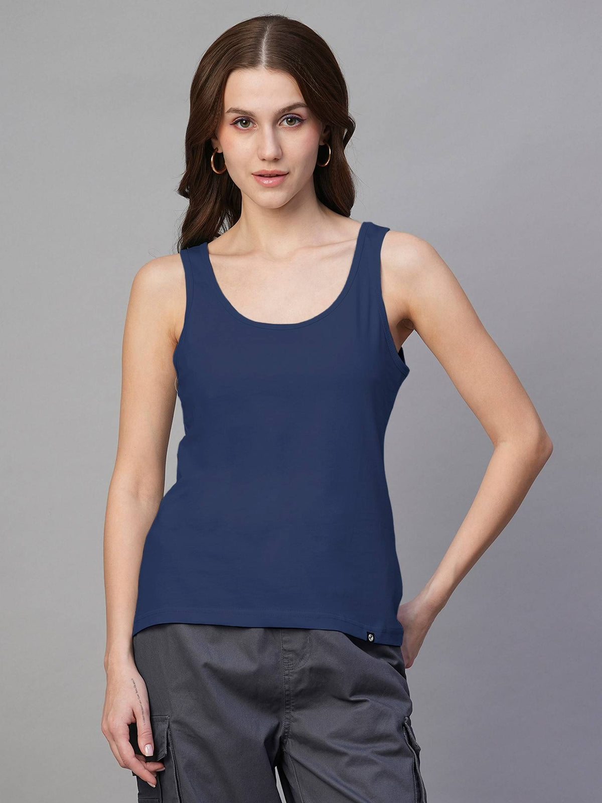 Women Green Cotton Solid Tank Top | TT98 - view 31
