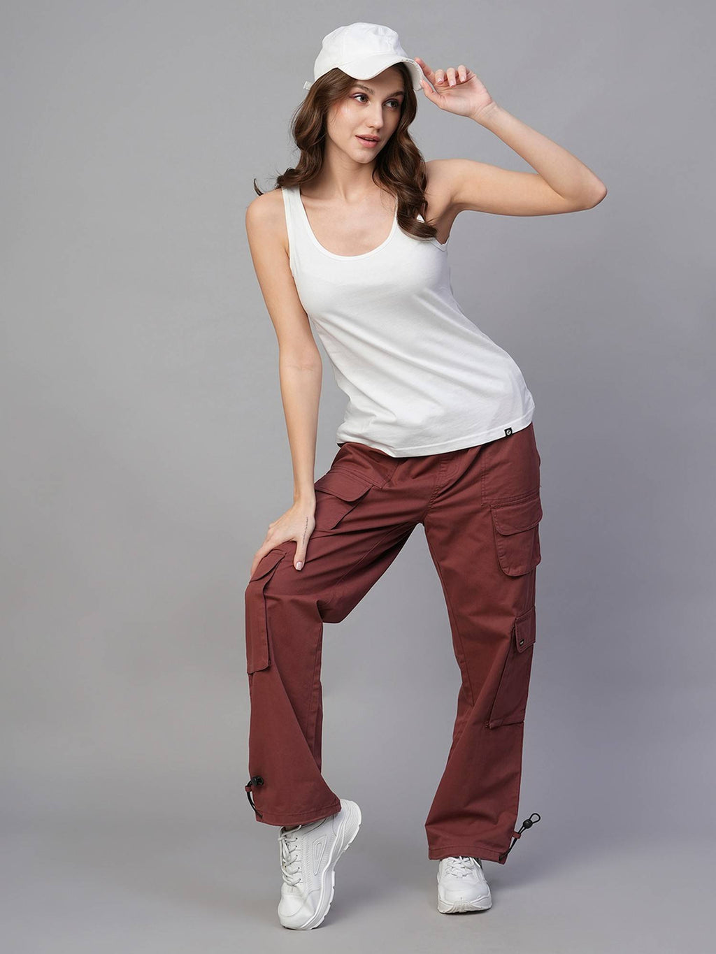Women White Cotton Solid Tank Top | TT98 - view 5