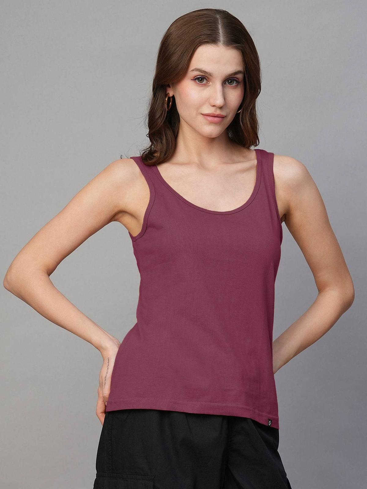 Women White Cotton Solid Tank Top | TT98 - view 41