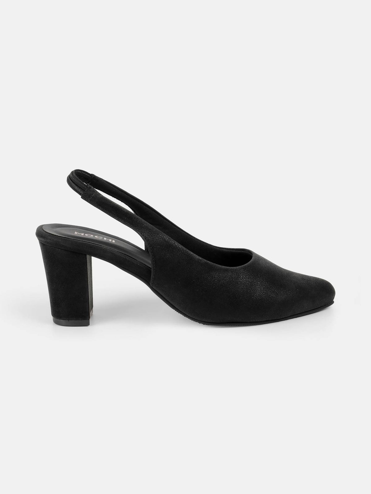 Black Synthetic Pointed Toe Heels | H78 - view 4