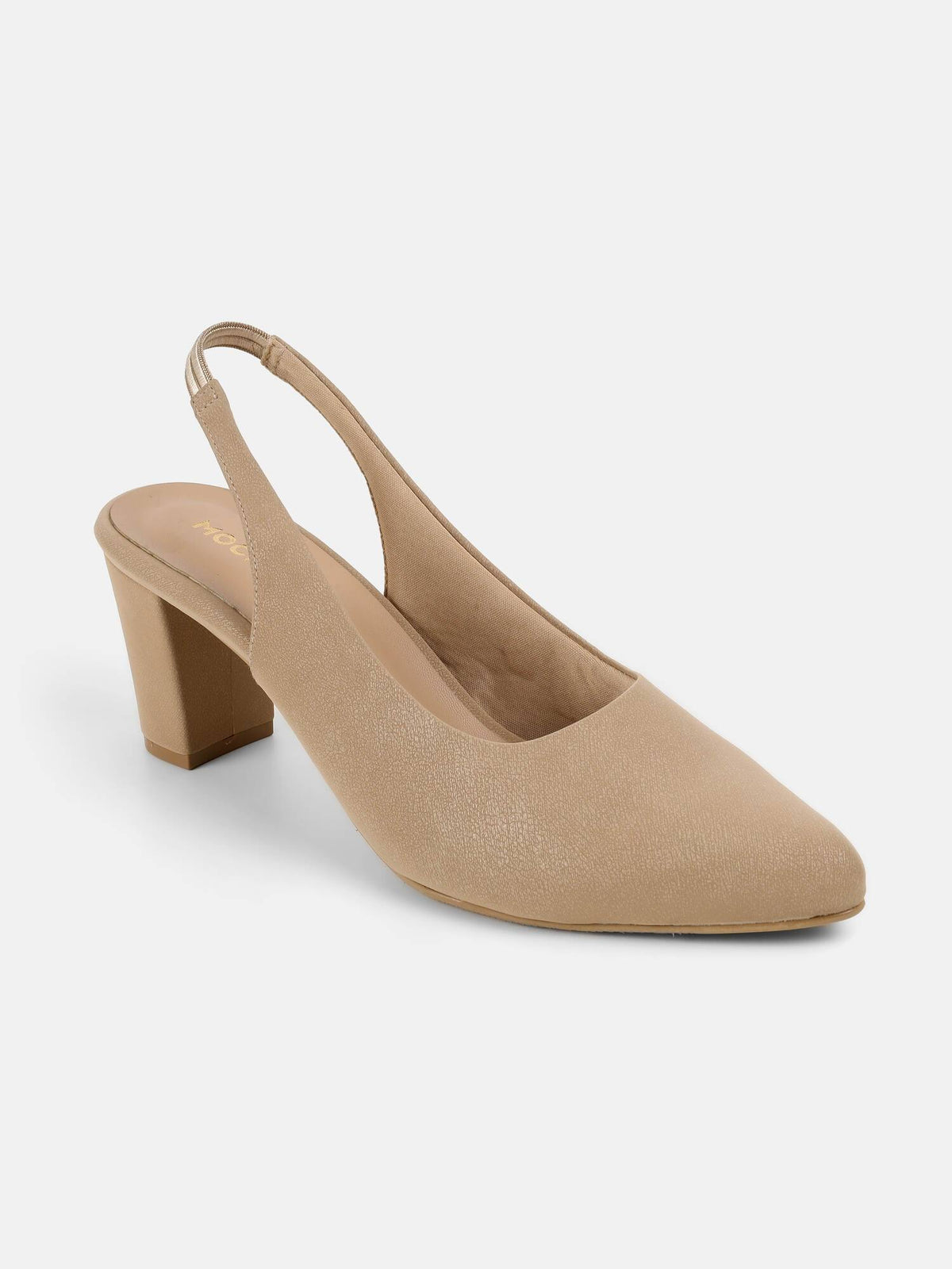 Beige Synthetic Pointed Toe Heels | H78 - view 3