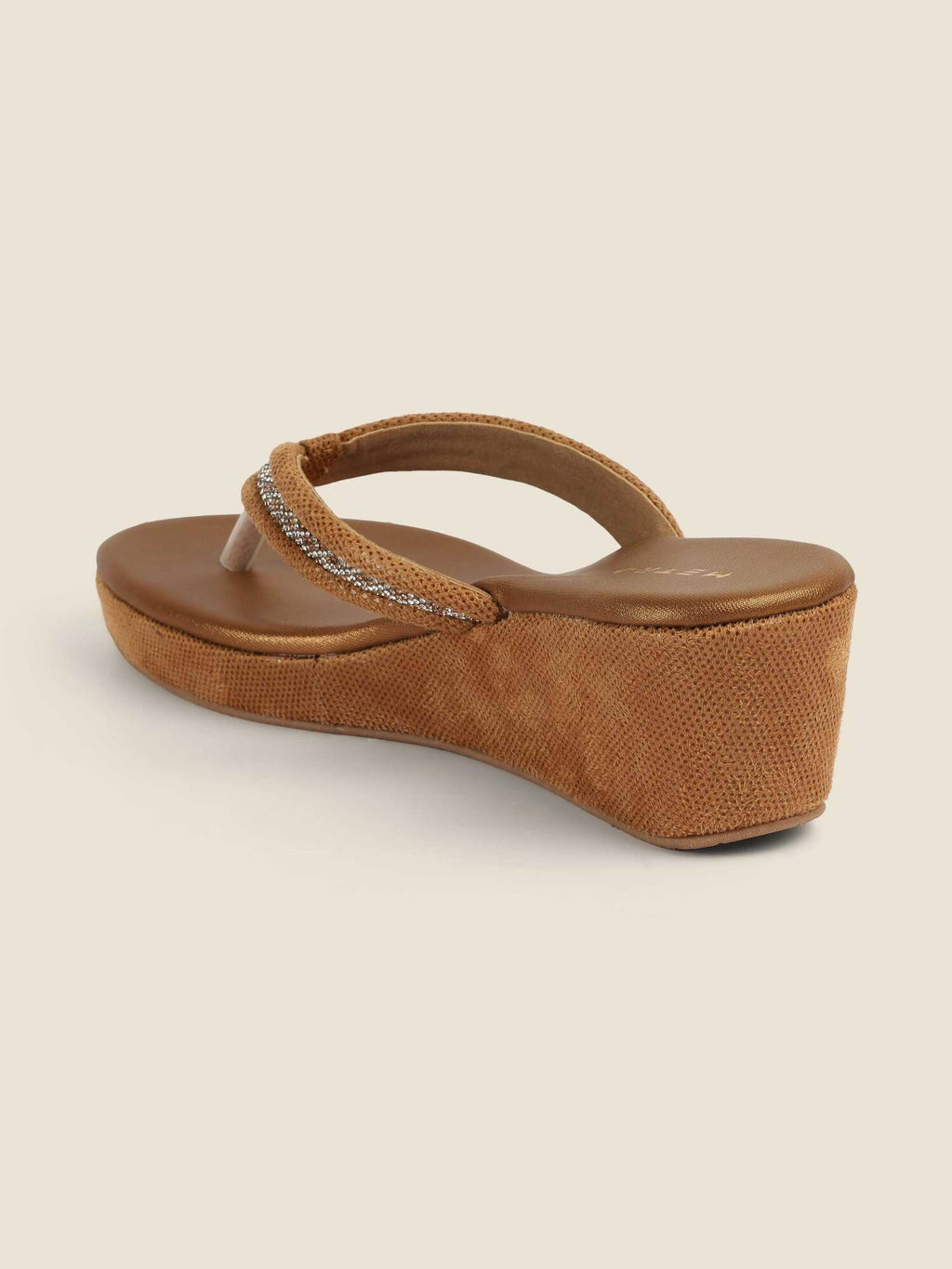 Brown Synthetic Round Toe Wedges | H78 - view 2