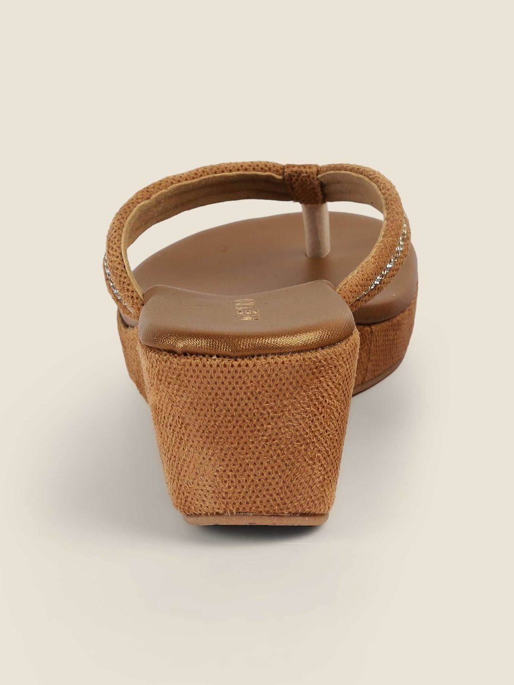 Brown Synthetic Round Toe Wedges | H78 - view 5