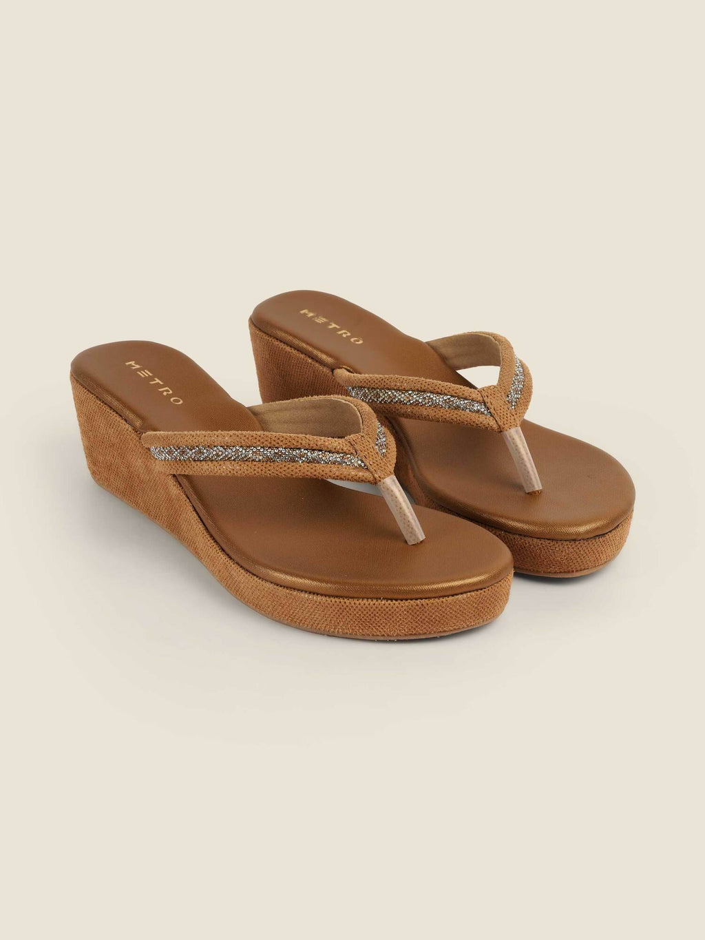 Brown Synthetic Round Toe Wedges | H78 - view 8