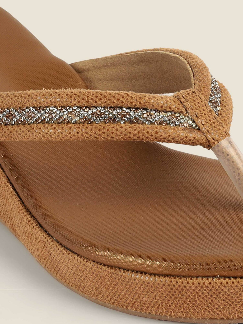 Brown Synthetic Round Toe Wedges | H78 - view 10