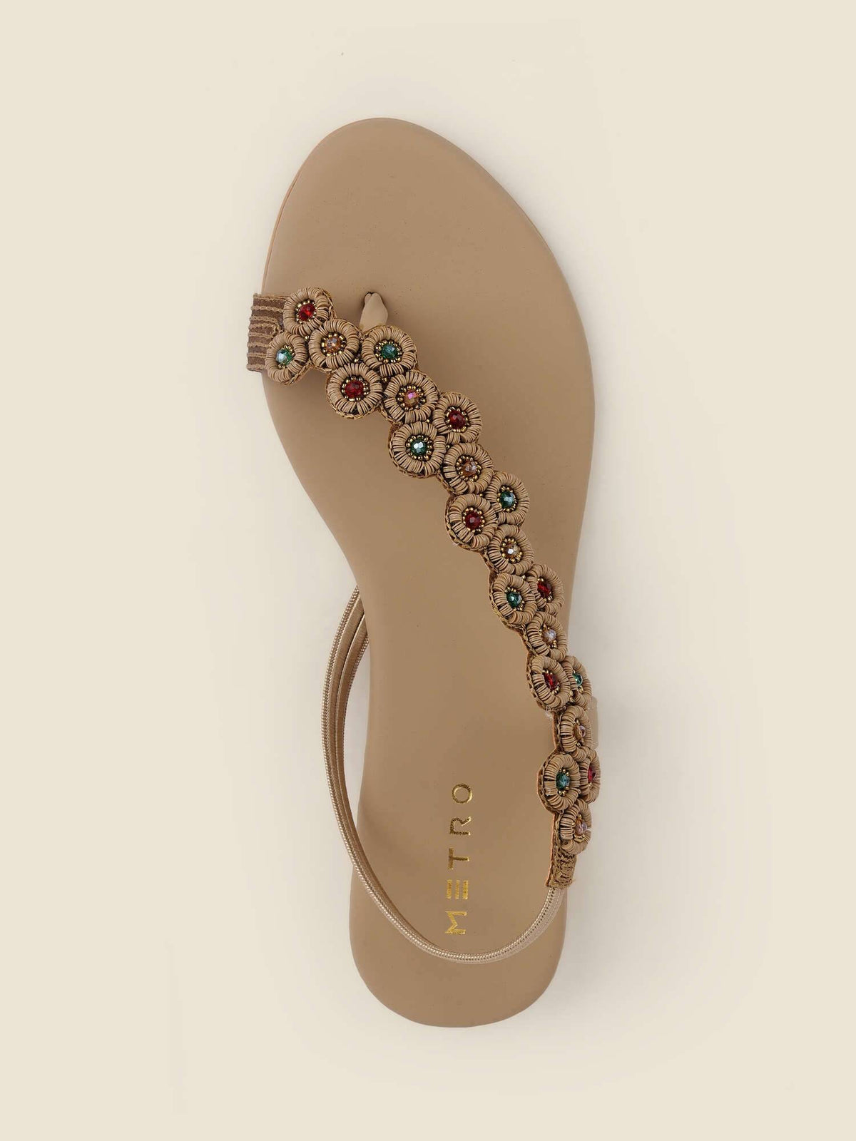 Brown Synthetic Round Toe Flats | F61 - view 7