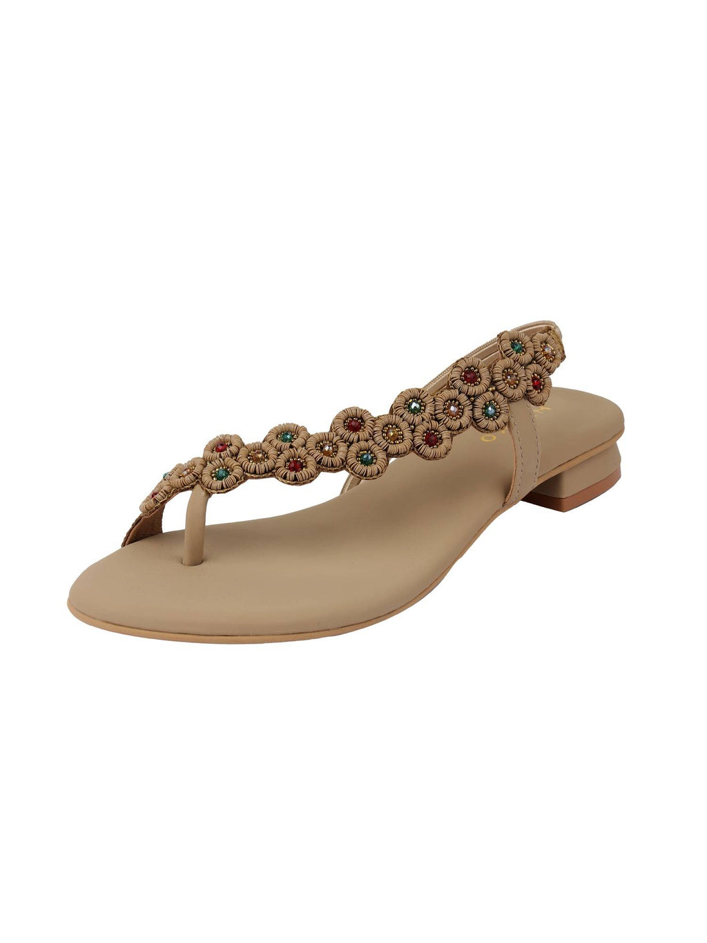 Brown Synthetic Round Toe Flats | F61 - view 9