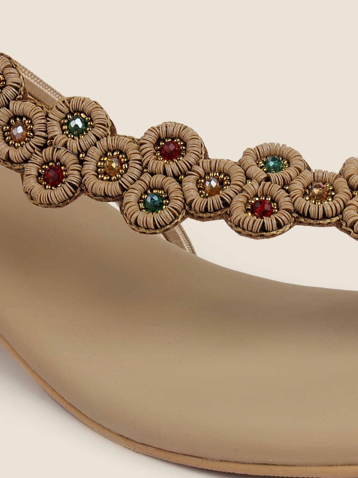 Brown Synthetic Round Toe Flats | F61 - view 10