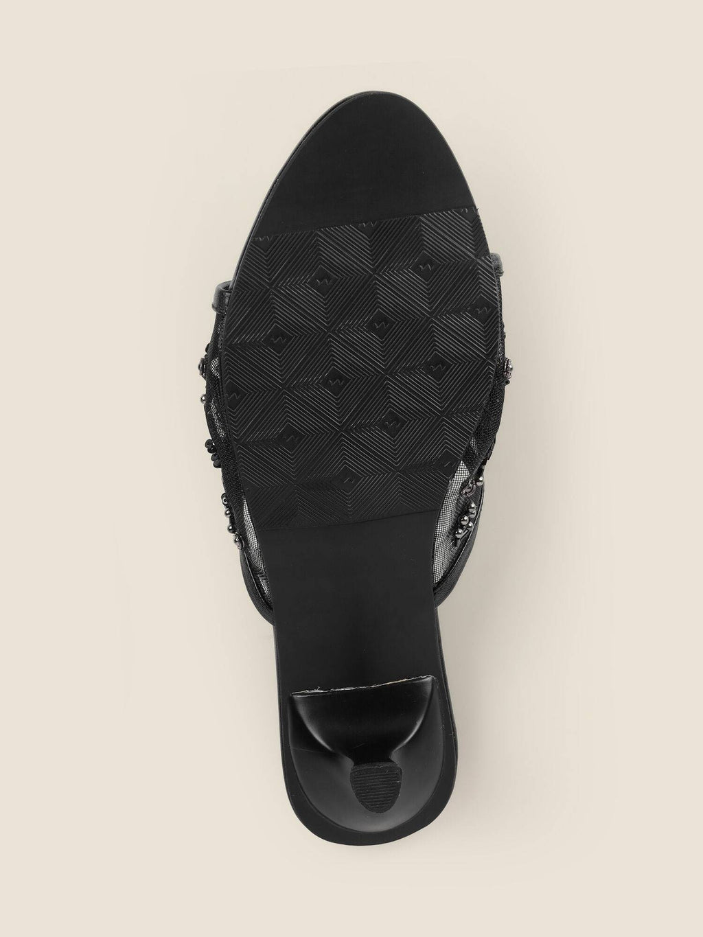 Black Synthetic Round Toe Heels | H78 - view 6