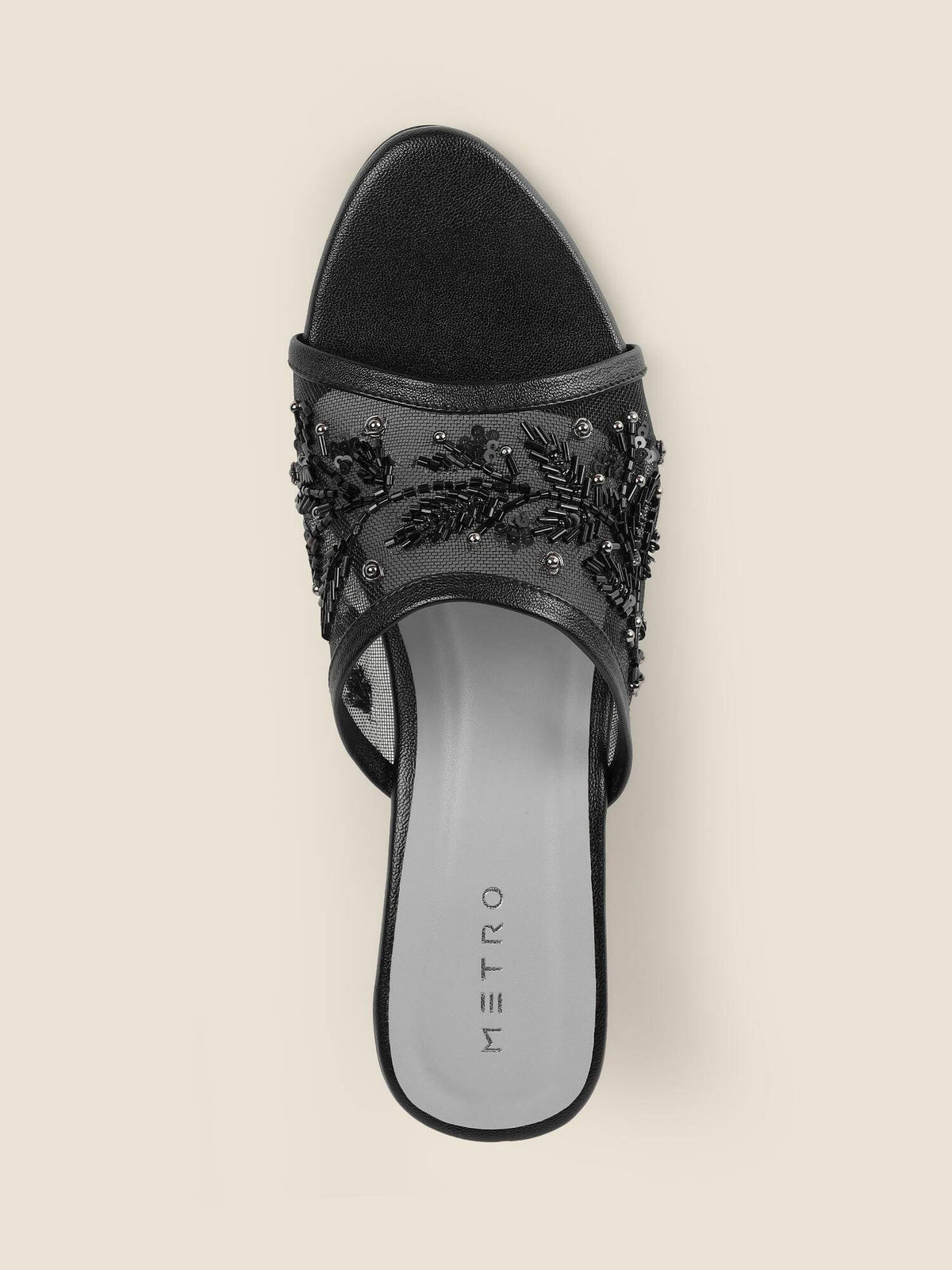 Black Synthetic Round Toe Heels | H78 - view 7