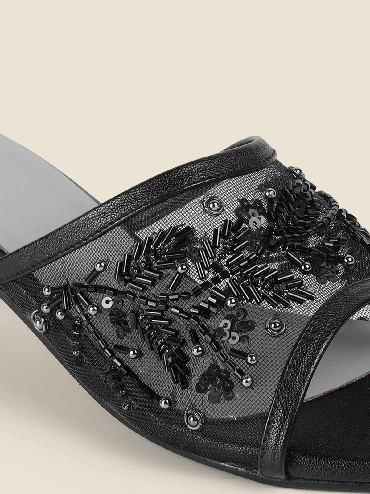 Black Synthetic Round Toe Heels | H78 - view 10