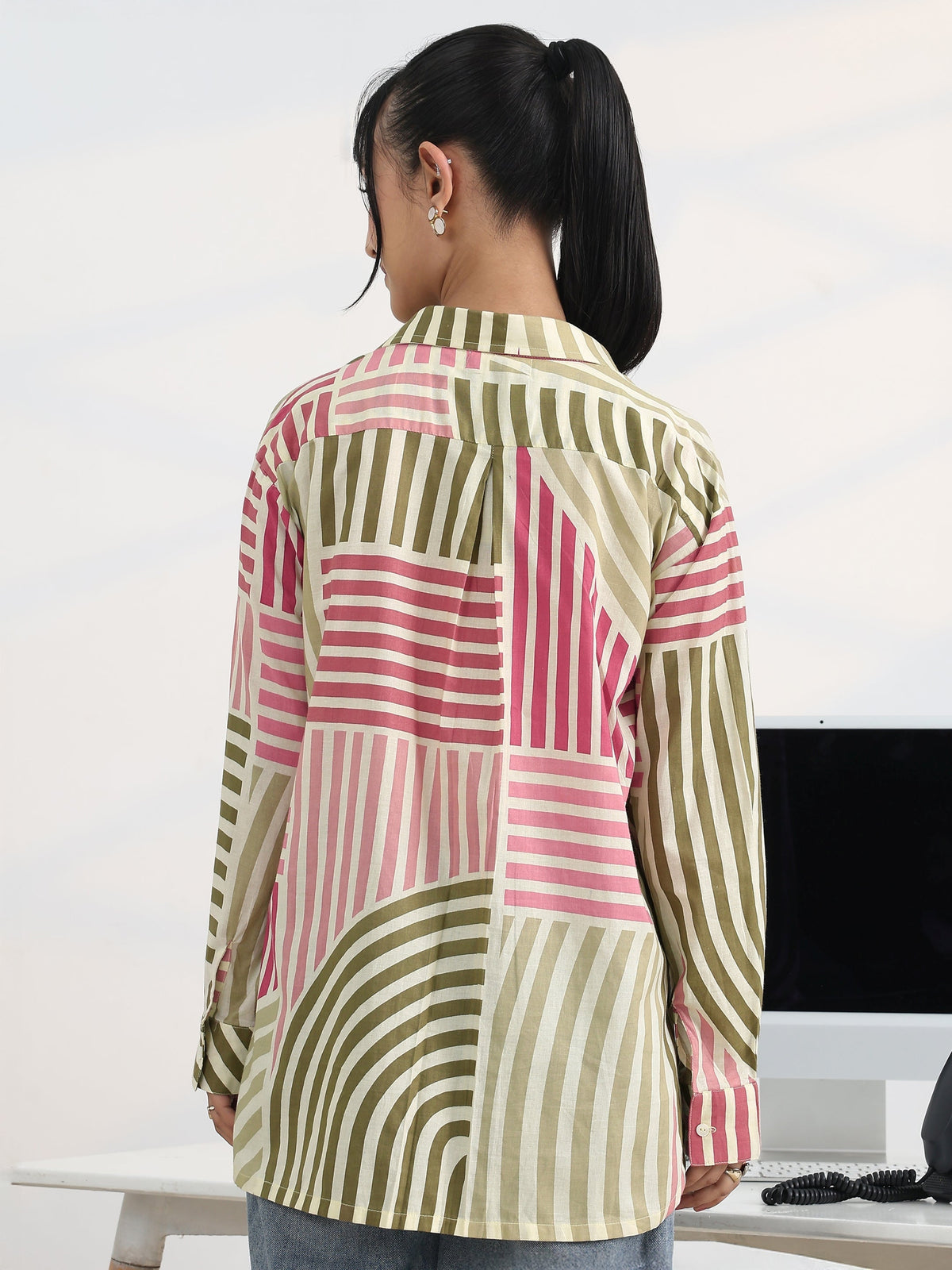 Libas Multi Printed Cotton Straight Shirt