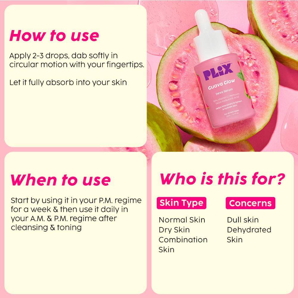 10% Vitamin C Guava Face Serum for Skin Brightening & Even tone with Hyaluronic acid & Pentavitin | PL1 - view 6