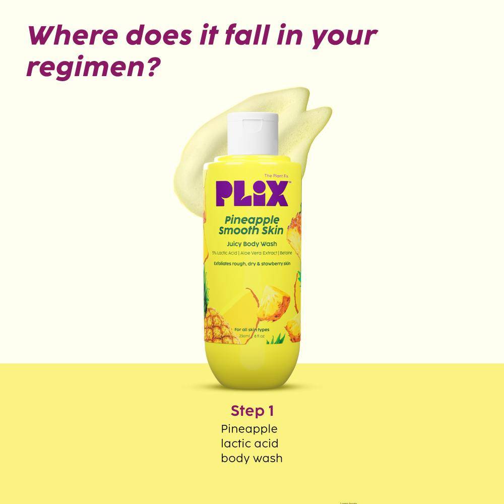 Pineapple 5% Lactic Acid Body Wash Exfoliates Dry, Rough & Strawberry Skin With Deep Cleansing | PL1 - view 11