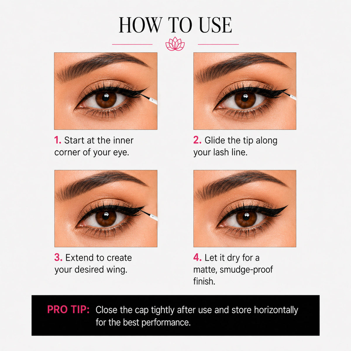 Black Liquid Eyeliner Smudge-Proof, Water-Resistant, Long-Stay Matte | E20 - view 8