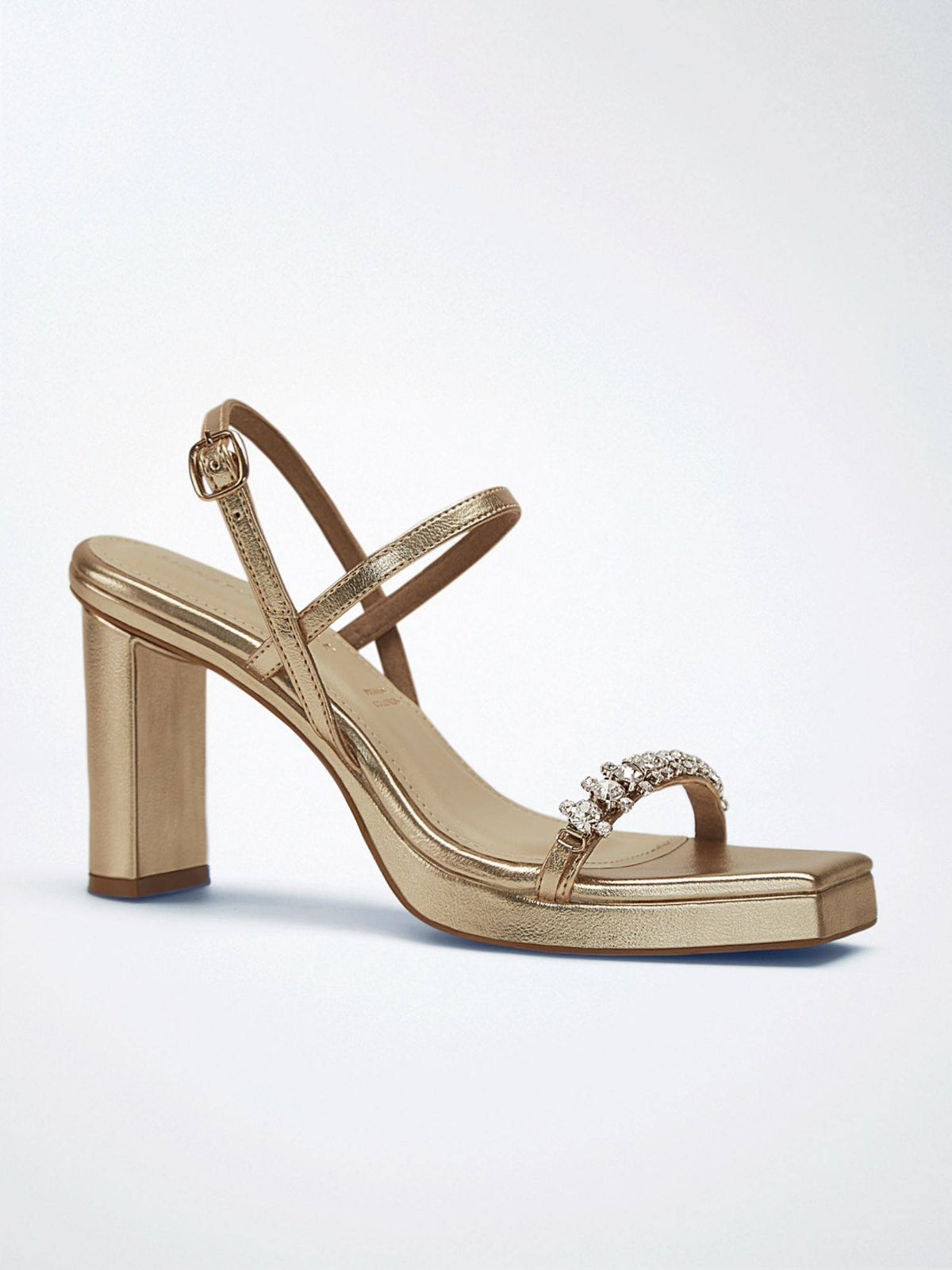 Lustrous Grace Gold Crystal Strap Heels | H78 - view 4