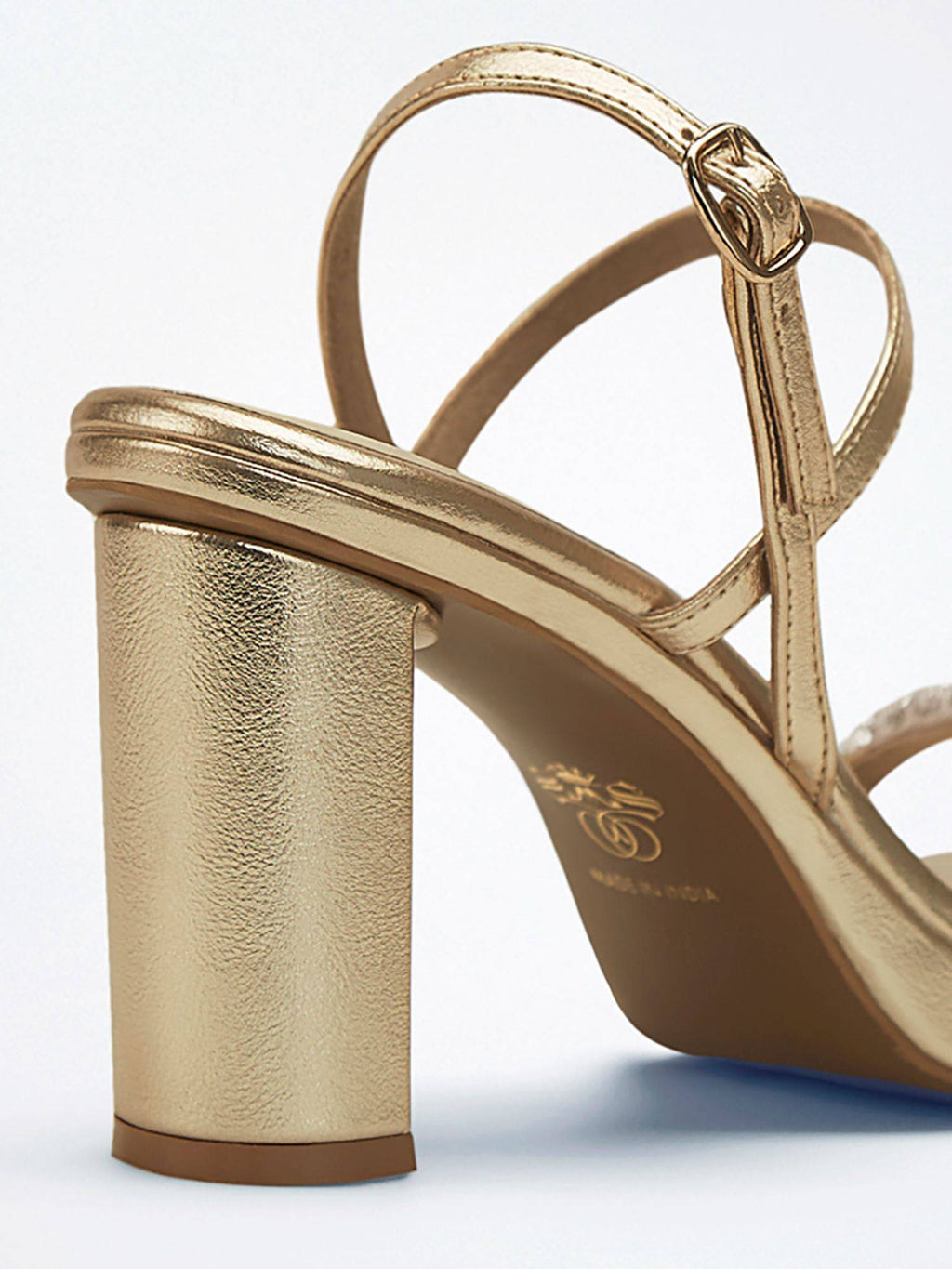 Lustrous Grace Gold Crystal Strap Heels | H78 - view 7