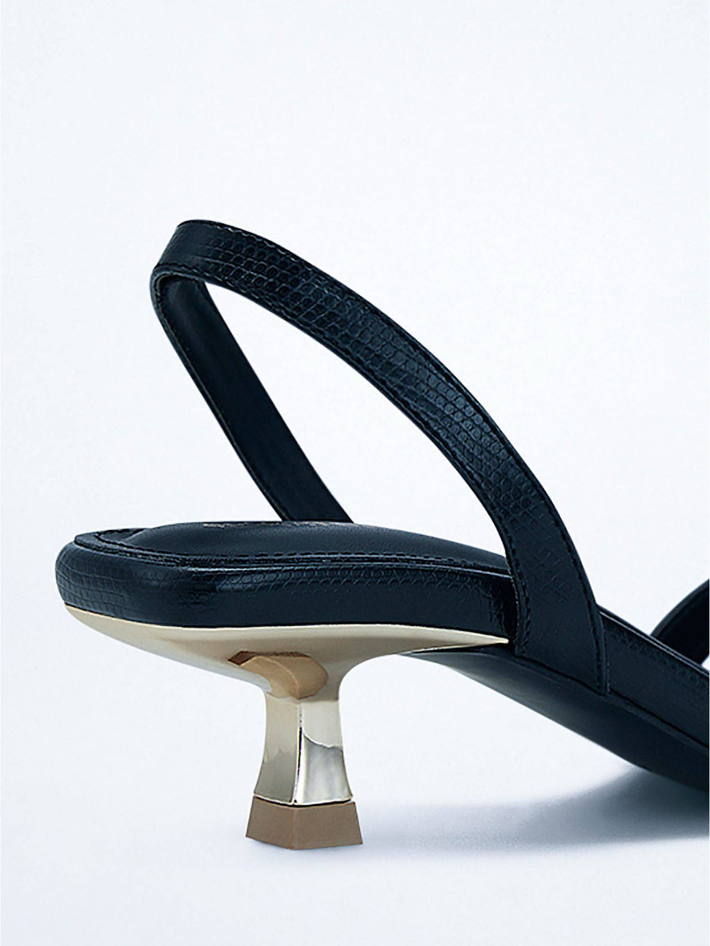 Onyx Luxe Pointed Toe Black Textured Heels | H78 - view 4