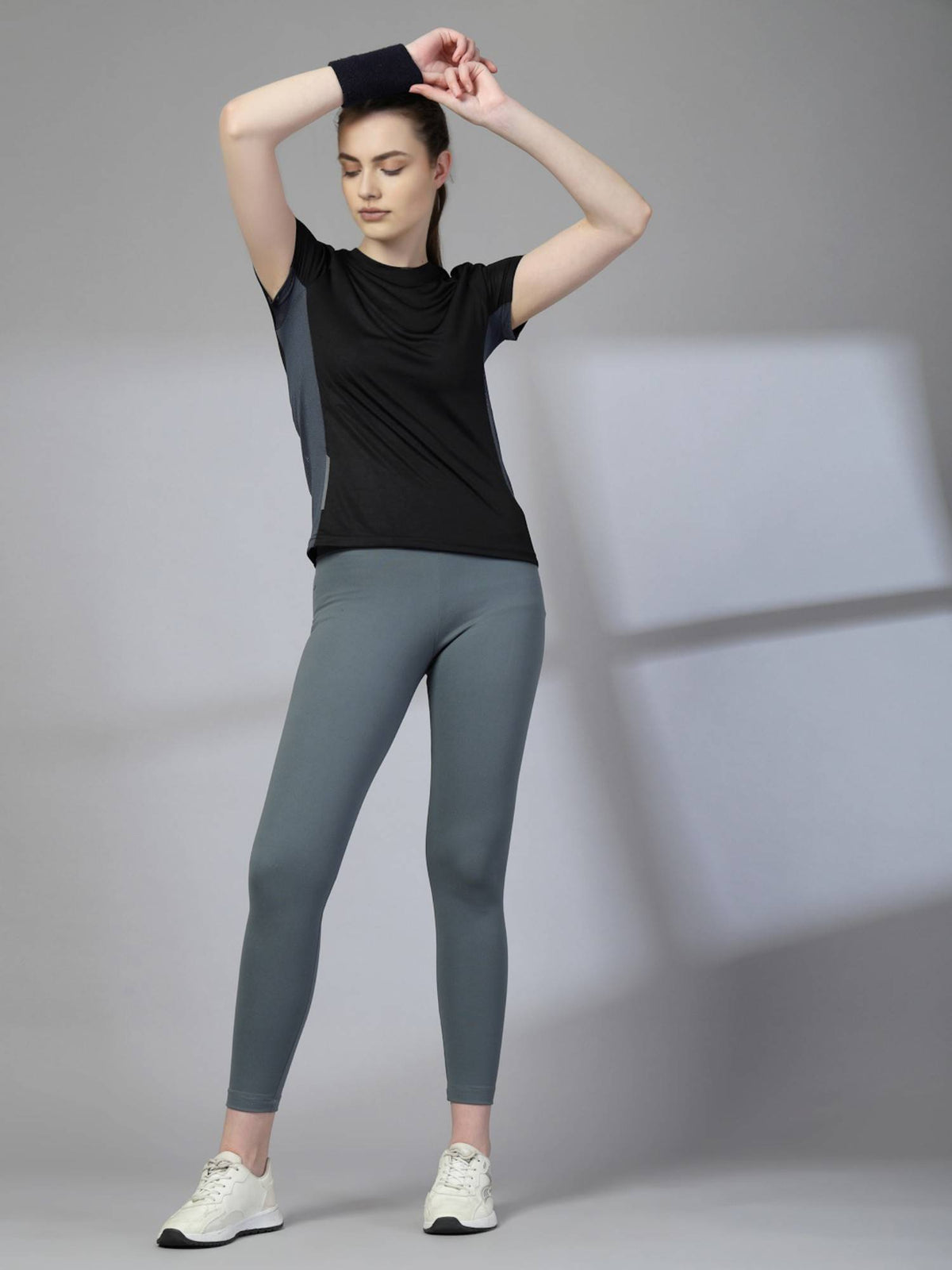 Women Round Neck Sports T-shirt - Black | TS56 - view 5