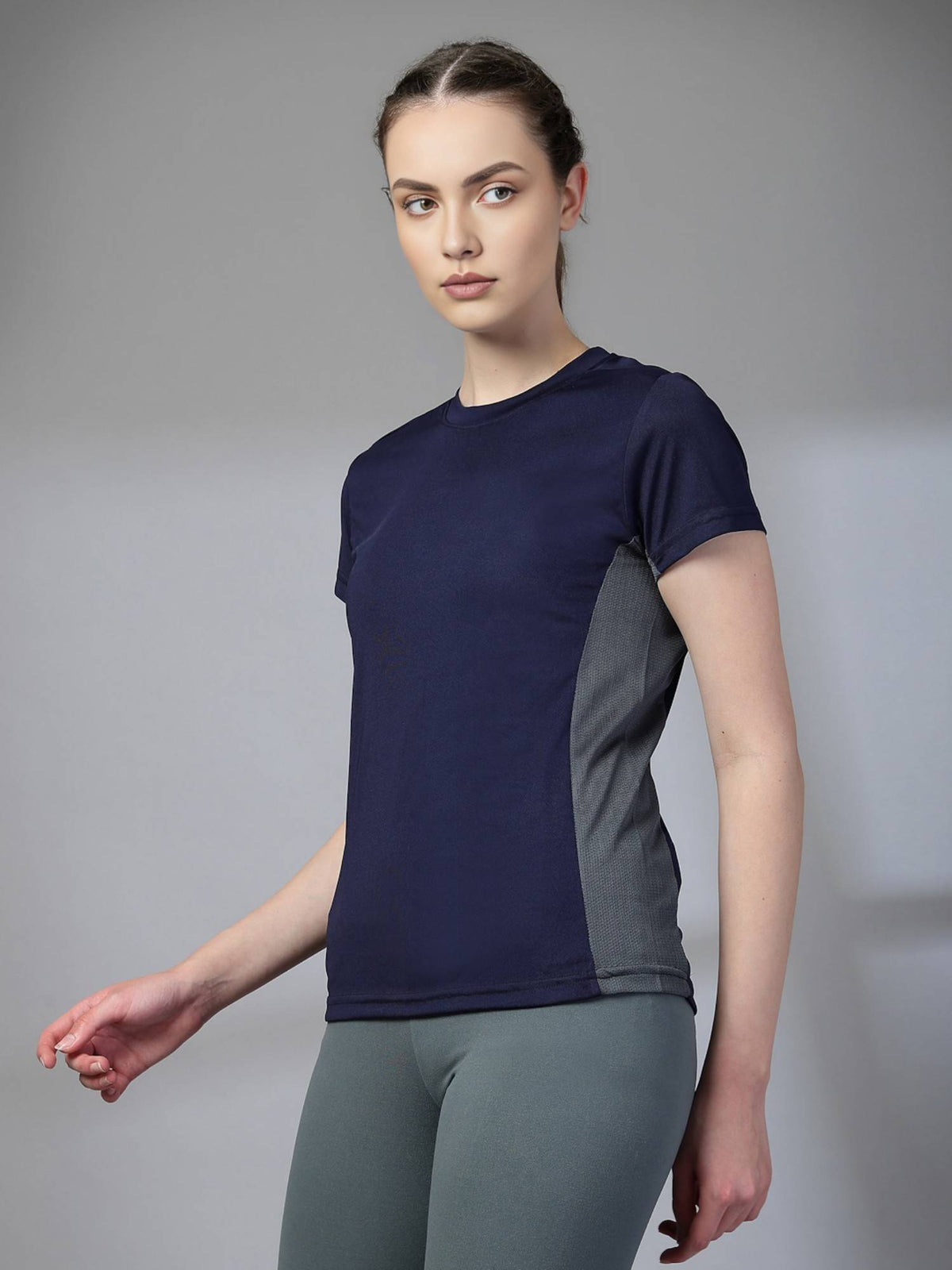 Women Round Neck Sports T-shirt - Black | TS56 - view 7