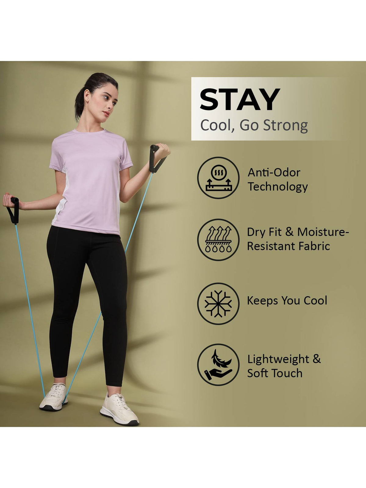 Women Round Neck Dry Fit Gym Sports T-Shirt | TT89 - view 2