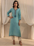 Lavender Ethnic Motif Yoke Design Straight Kurta | FY93 - view 13