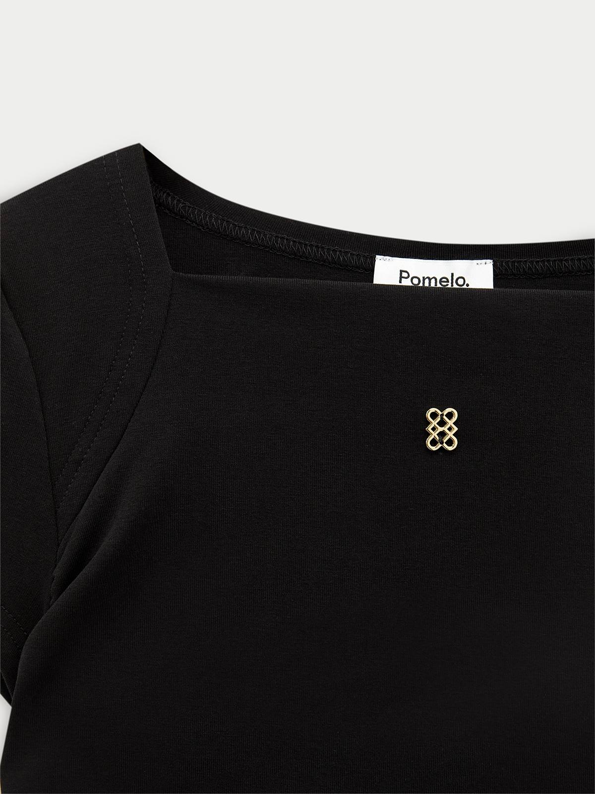Square Neck Tee - Black | TS56 - view 2