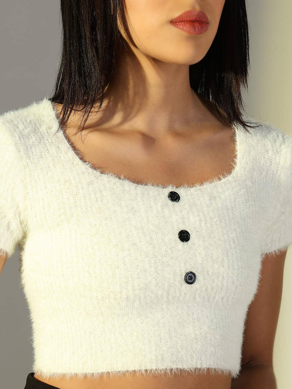 Basic Womens Green Self Design Crop Top | CT61 - view 12