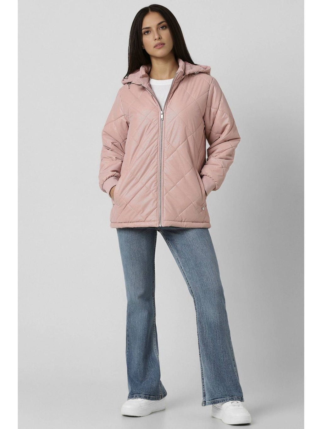 Women Pink Solid Casual Jacket | JC78 - view 2