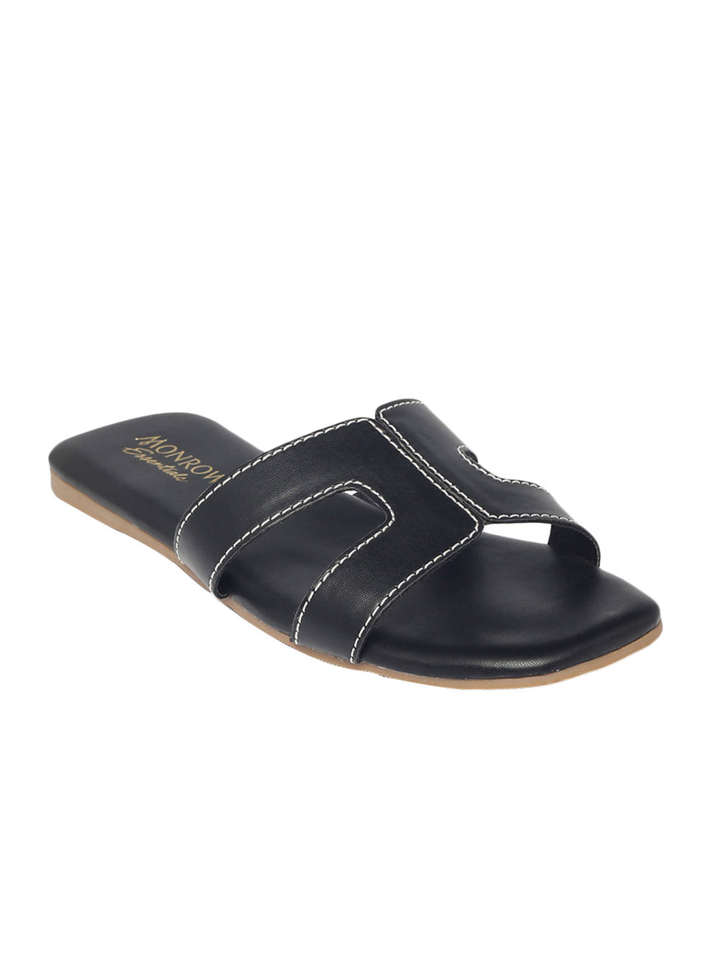 Solid-plain Black Flats | F61 - view 2