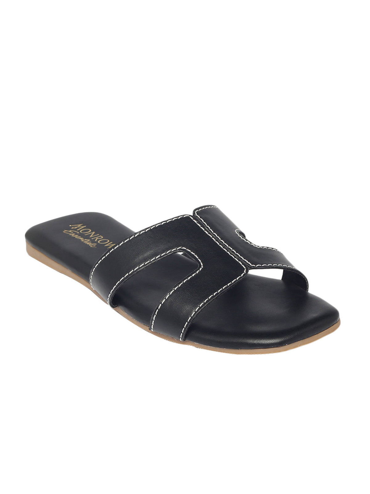 Solid-plain Black Flats | F61 - view 2