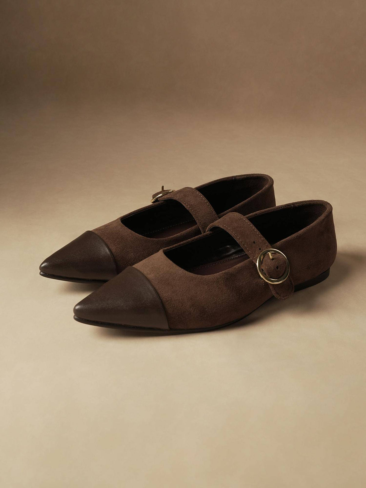 Women Hepburns Brown Mary Jane Ballerinas | F61 - view 3